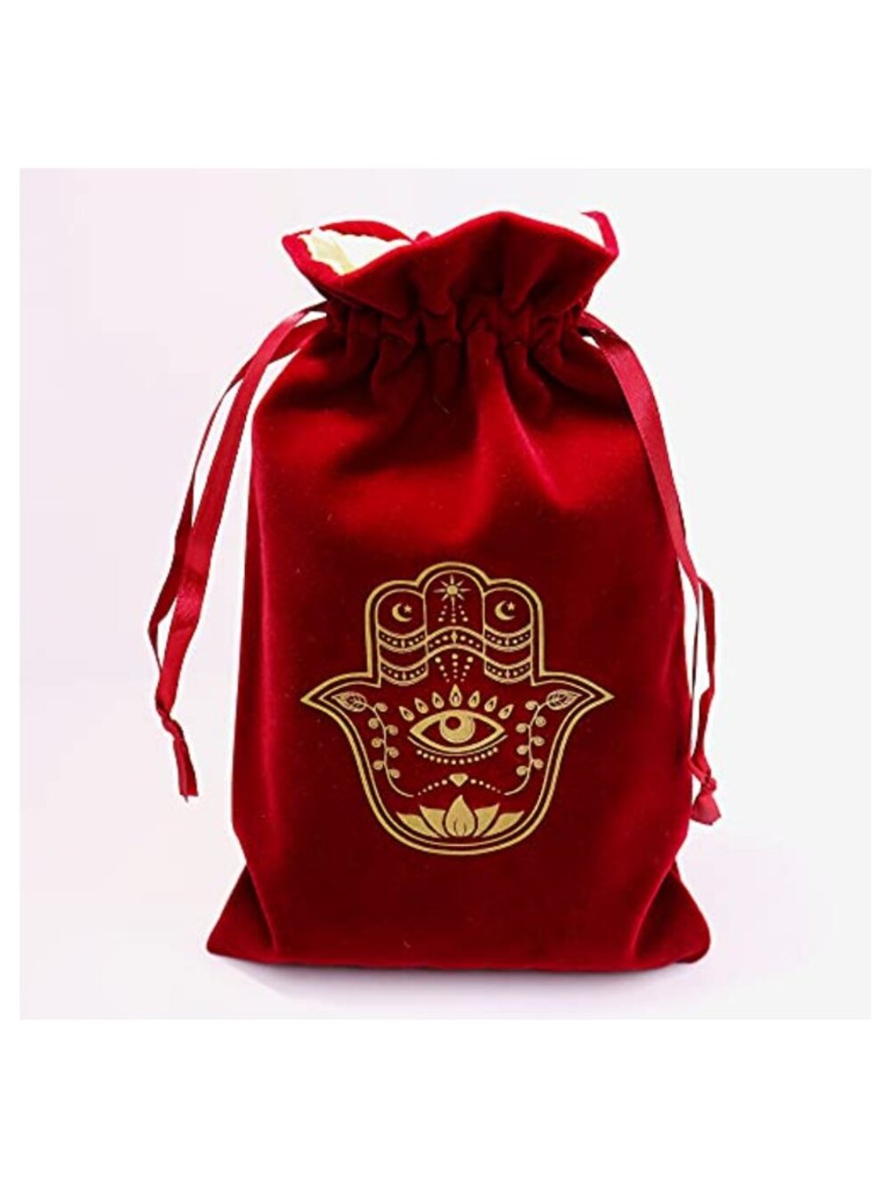 Hamsa Hand Velvet Drawstring Pouch Tarot Jewelry Bag 6x9